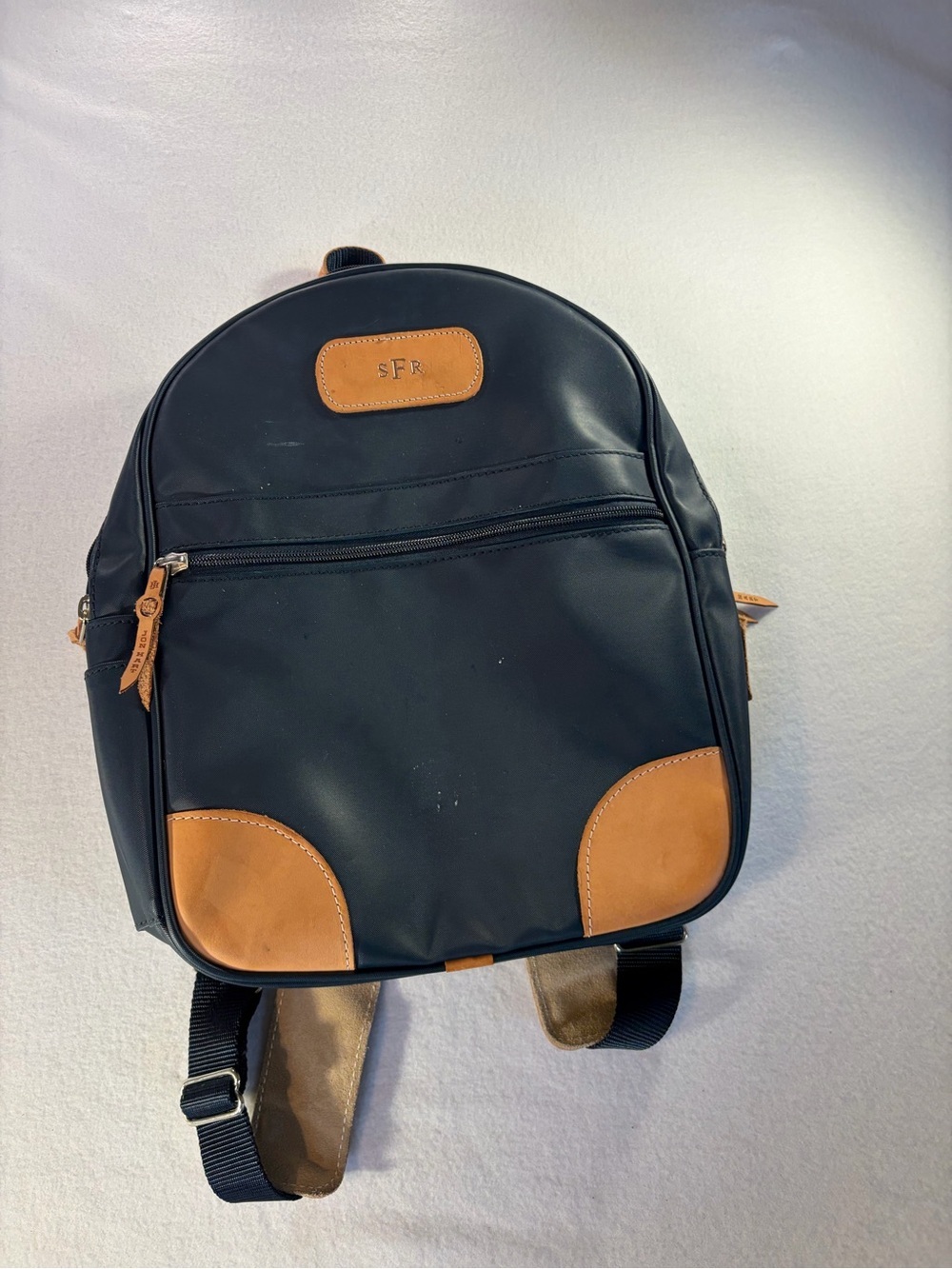 Jon Hart Design Black Backpack with Tan Accents